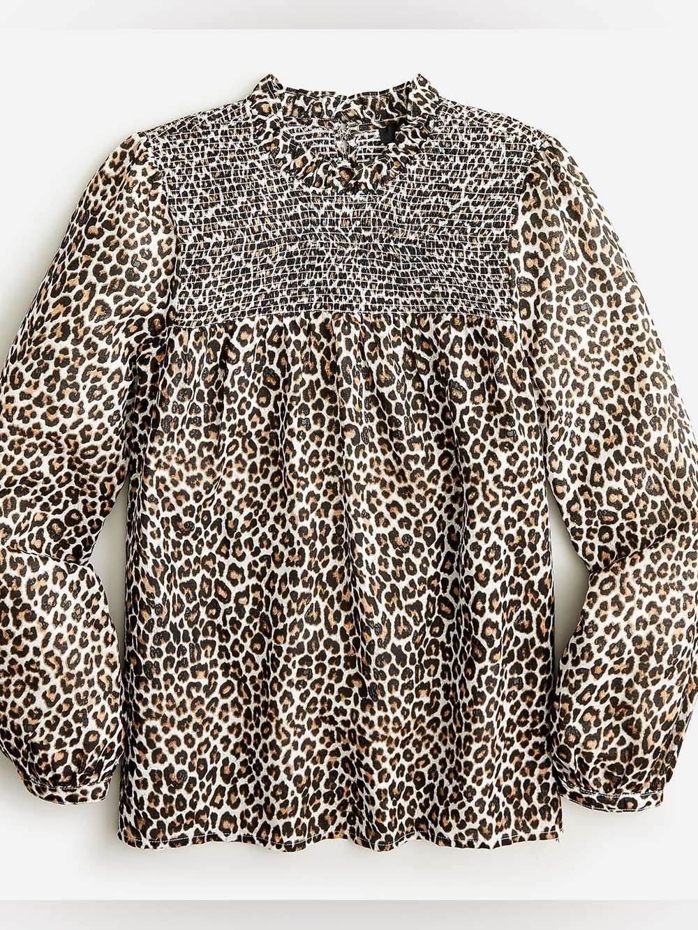 J. Crew Leopard Mock Neck Ruched Blouse size small retails $119
